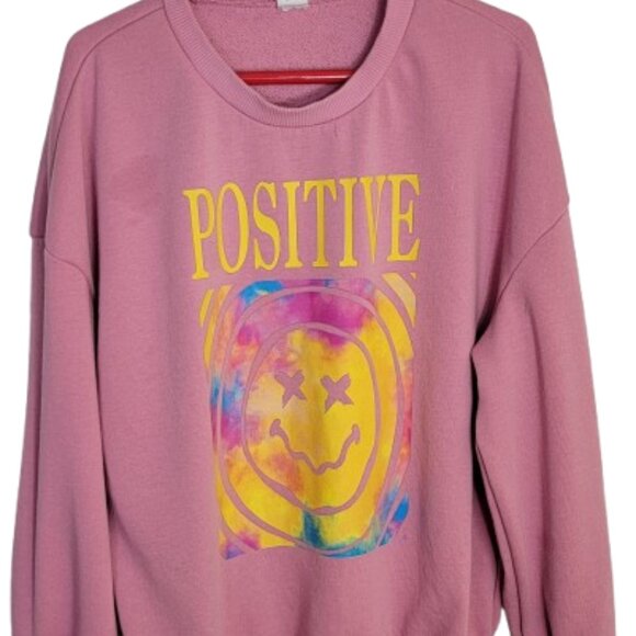 Shein Graphic Sweatshirt Long Sleeves Crew Neck Ribbed Bottom & Cuffs Pink 9 Y - Picture 5 of 13